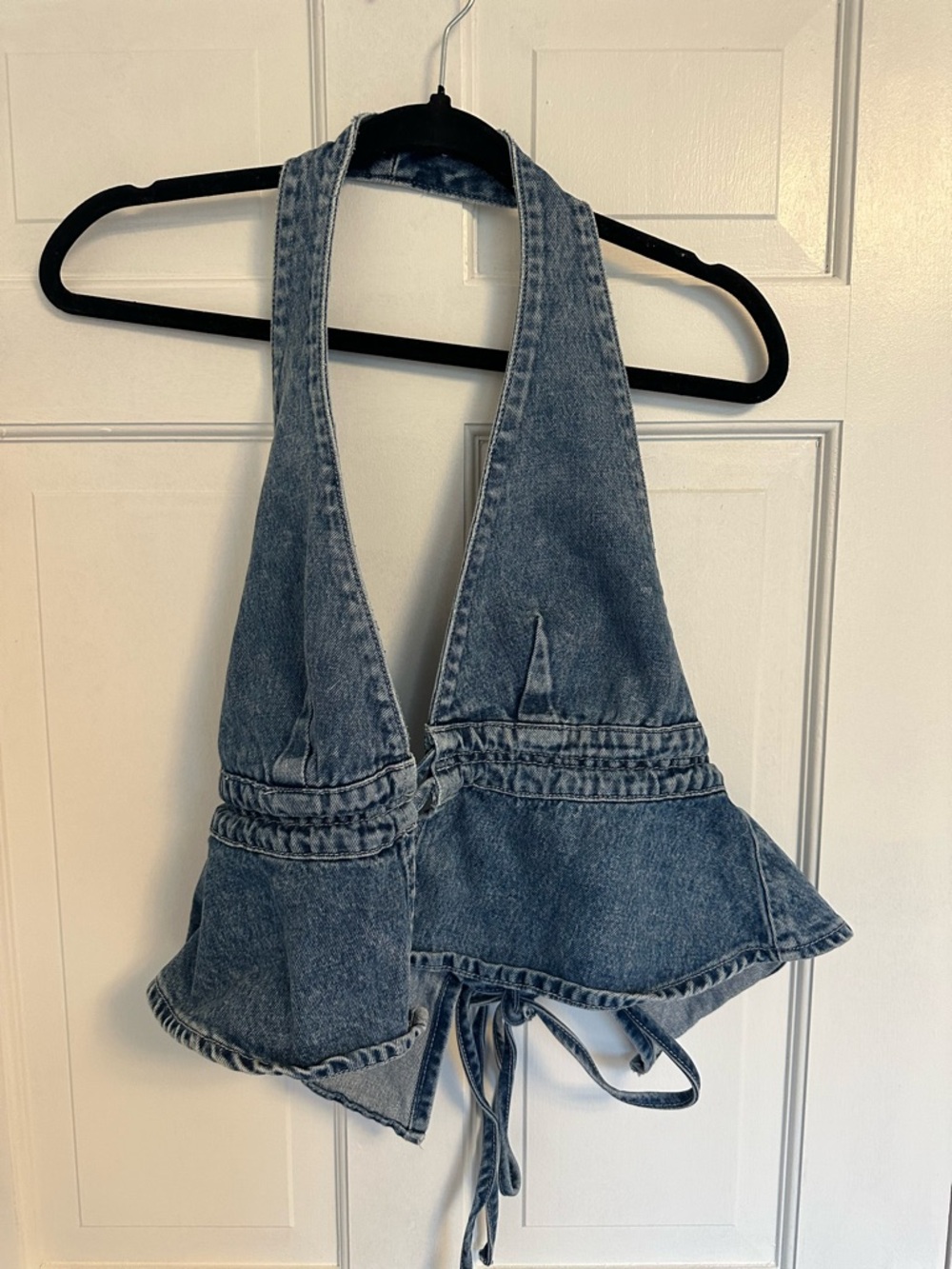 Princess Polly Blue Denim Halter Vest
